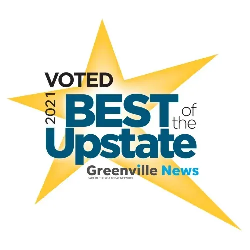 A badge for Community Choice Awards Best of the Upstate 2021.