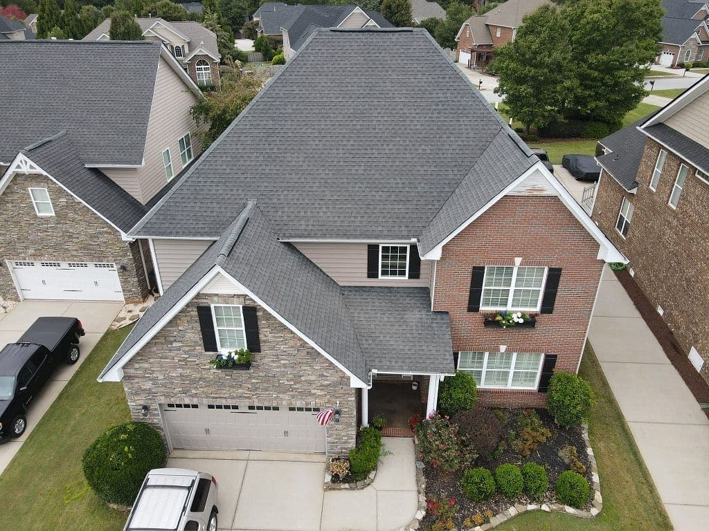 A new roof installed by Cornerstone Construction.